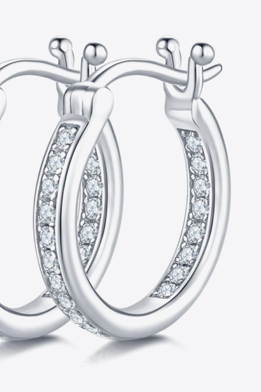 Celebrated 925 Sterling Silver Moissanite Hoop Earrings - MXSTUDIO.COM