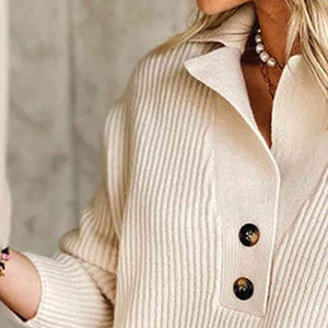 Certified Comfy Collared Knit Sweater-MXSTUDIO.COM