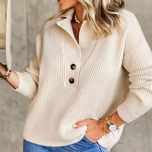 Certified Comfy Collared Knit Sweater-MXSTUDIO.COM