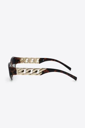 Chain Accent Temple Cat Eye Acetate Sunglasses - MXSTUDIO.COM