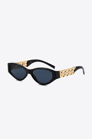 Chain Accent Temple Cat Eye Acetate Sunglasses - MXSTUDIO.COM