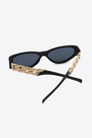 Chain Accent Temple Cat Eye Acetate Sunglasses - MXSTUDIO.COM