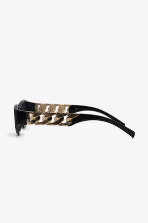 Chain Accent Temple Cat Eye Acetate Sunglasses - MXSTUDIO.COM