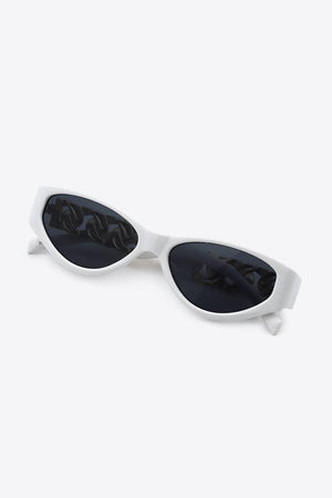 Chain Accent Temple Cat Eye Acetate Sunglasses - MXSTUDIO.COM