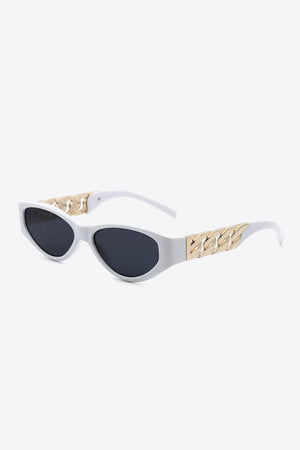 Chain Accent Temple Cat Eye Acetate Sunglasses - MXSTUDIO.COM