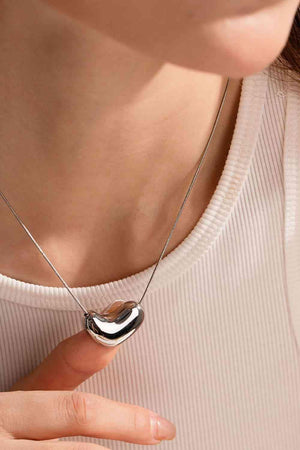 Charming Heart-Shaped Pendant Necklace-MXSTUDIO.COM