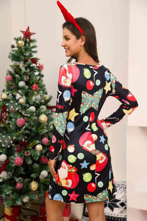 Cheerful Long Sleeve Women Christmas Dress-MXSTUDIO.COM