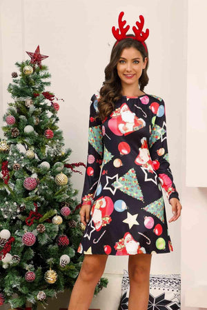 Cheerful Long Sleeve Women Christmas Dress-MXSTUDIO.COM