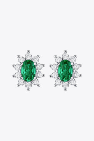 Cheerful Moment 1 Carat Lab-Grown Emerald Stud Earrings - MXSTUDIO.COM