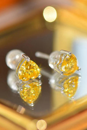 Cherish 2 Carat Yellow Heart Moissanite Earrings - MXSTUDIO.COM
