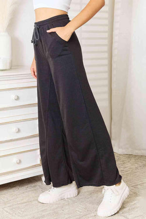 Chic Look Tie Waist Women Black Wide Leg Pants - MXSTUDIO.COM