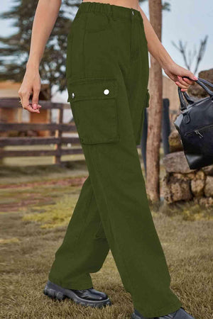 Chic Utilitarian Flap Pocket Cargo Jeans - MXSTUDIO.COM