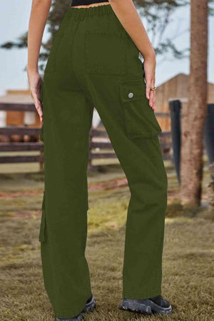 Chic Utilitarian Flap Pocket Cargo Jeans - MXSTUDIO.COM