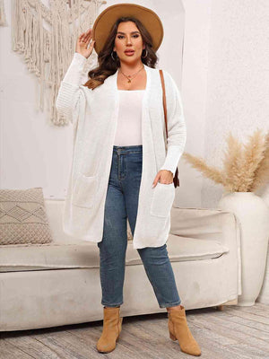 Chill Conqueror Plus Size Open Front Cardigan - MXSTUDIO.COM