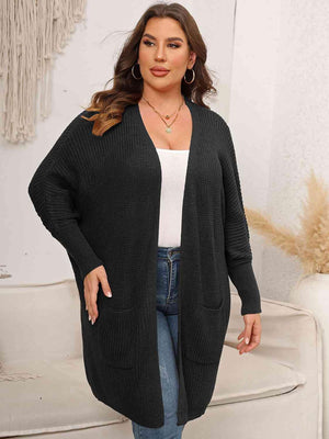 Chill Conqueror Plus Size Open Front Cardigan - MXSTUDIO.COM