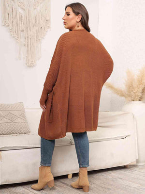 Chill Conqueror Plus Size Open Front Cardigan - MXSTUDIO.COM