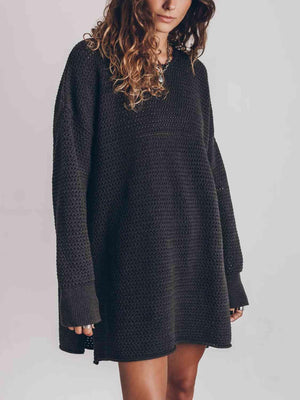 Chilly Day Comfort Knit Tunic Sweater-MXSTUDIO.COM