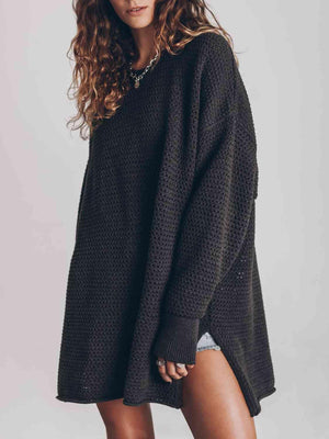 Chilly Day Comfort Knit Tunic Sweater-MXSTUDIO.COM