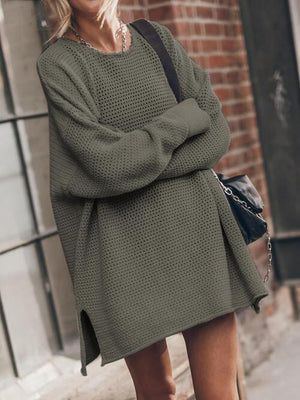 Chilly Day Comfort Knit Tunic Sweater-MXSTUDIO.COM