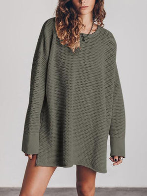 Chilly Day Comfort Knit Tunic Sweater-MXSTUDIO.COM