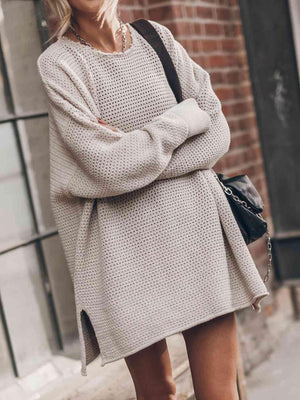 Chilly Day Comfort Knit Tunic Sweater-MXSTUDIO.COM