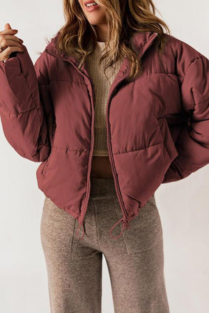 Chilly Day Zip Up Puffer Jacket-MXSTUDIO.COM