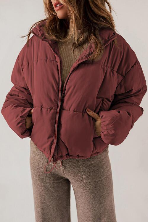 Chilly Day Zip Up Puffer Jacket-MXSTUDIO.COM