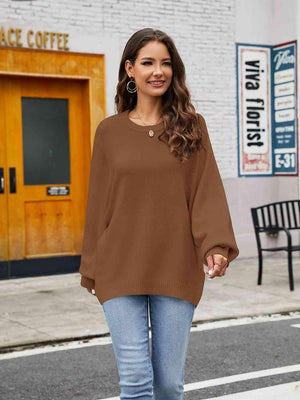 Chilly Stroll Crew Neck Oversized Sweater - MXSTUDIO.COM
