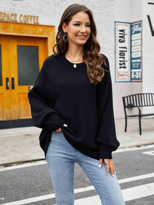 Chilly Stroll Crew Neck Oversized Sweater - MXSTUDIO.COM