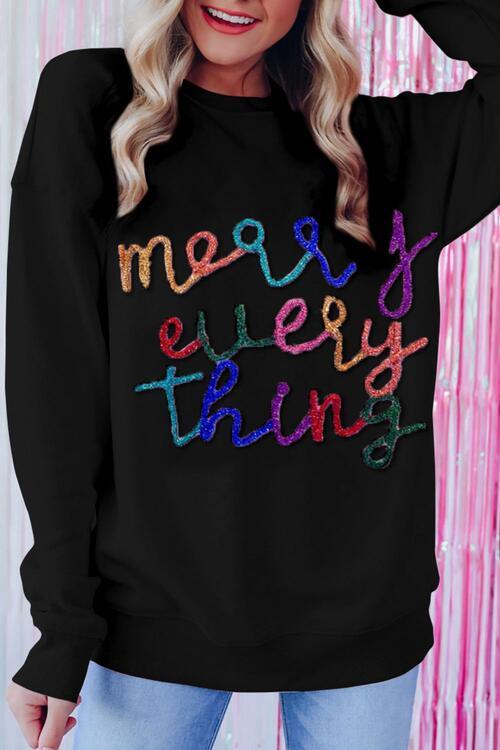 Christmas Is Coming Sequin Merry Everything Sweatshirt-MXSTUDIO.COM