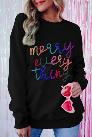 Christmas Is Coming Sequin Merry Everything Sweatshirt-MXSTUDIO.COM