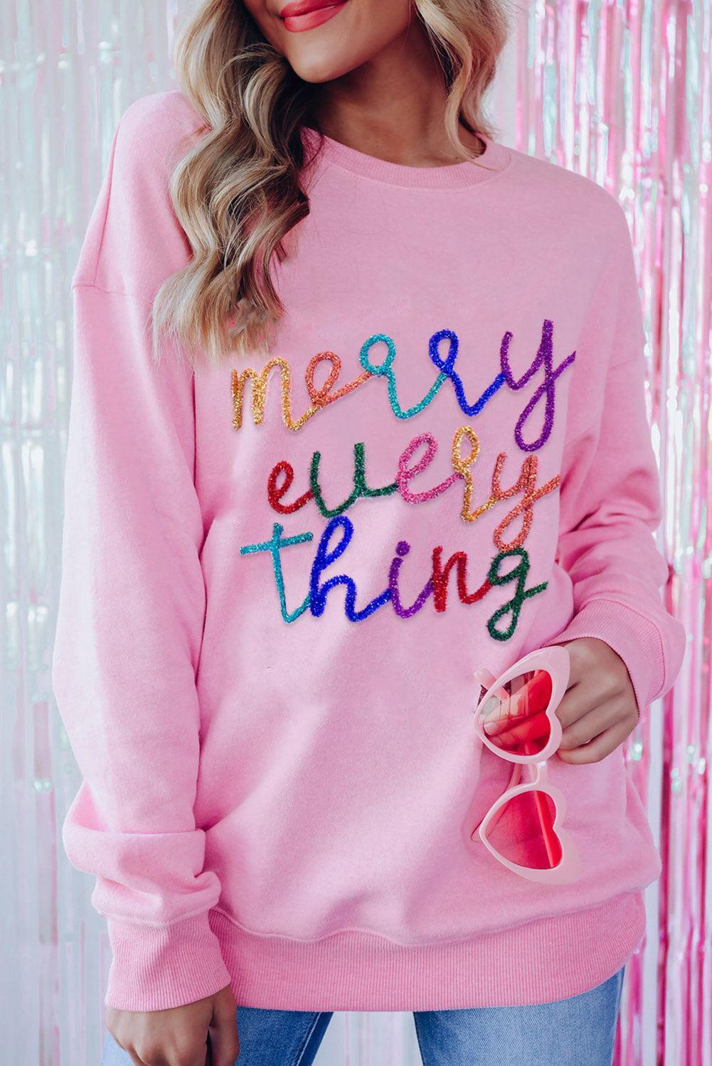Christmas Is Coming Sequin Merry Everything Sweatshirt-MXSTUDIO.COM