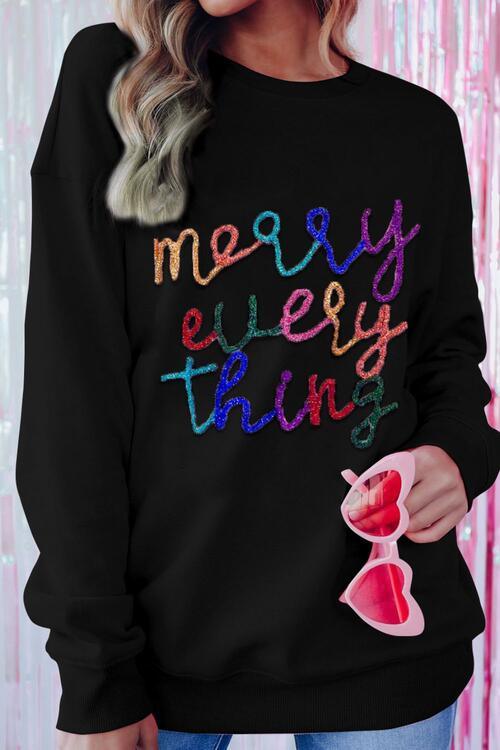 Christmas Is Coming Sequin Merry Everything Sweatshirt-MXSTUDIO.COM
