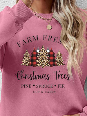 Christmas Trees Graphic Festive Sweatshirt-MXSTUDIO.COM