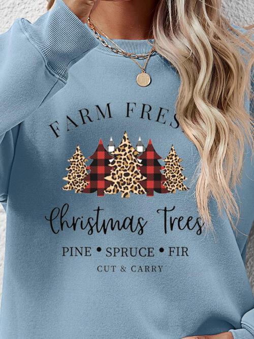Christmas Trees Graphic Festive Sweatshirt-MXSTUDIO.COM