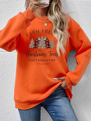 Christmas Trees Graphic Festive Sweatshirt-MXSTUDIO.COM
