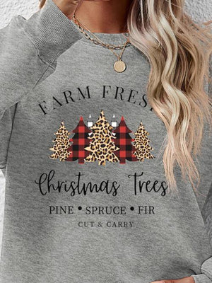 Christmas Trees Graphic Festive Sweatshirt-MXSTUDIO.COM