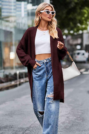 City Warmth Open Front Long Cardigan - MXSTUDIO.COM