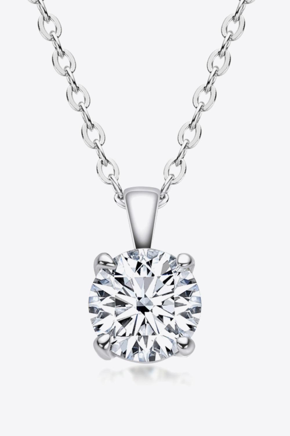 Classic 1 Carat Moissanite Gold / Platinum-Plated Necklace - MXSTUDIO.COM