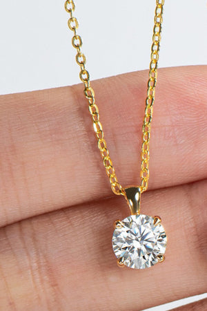 Classic 1 Carat Moissanite Gold / Platinum-Plated Necklace - MXSTUDIO.COM