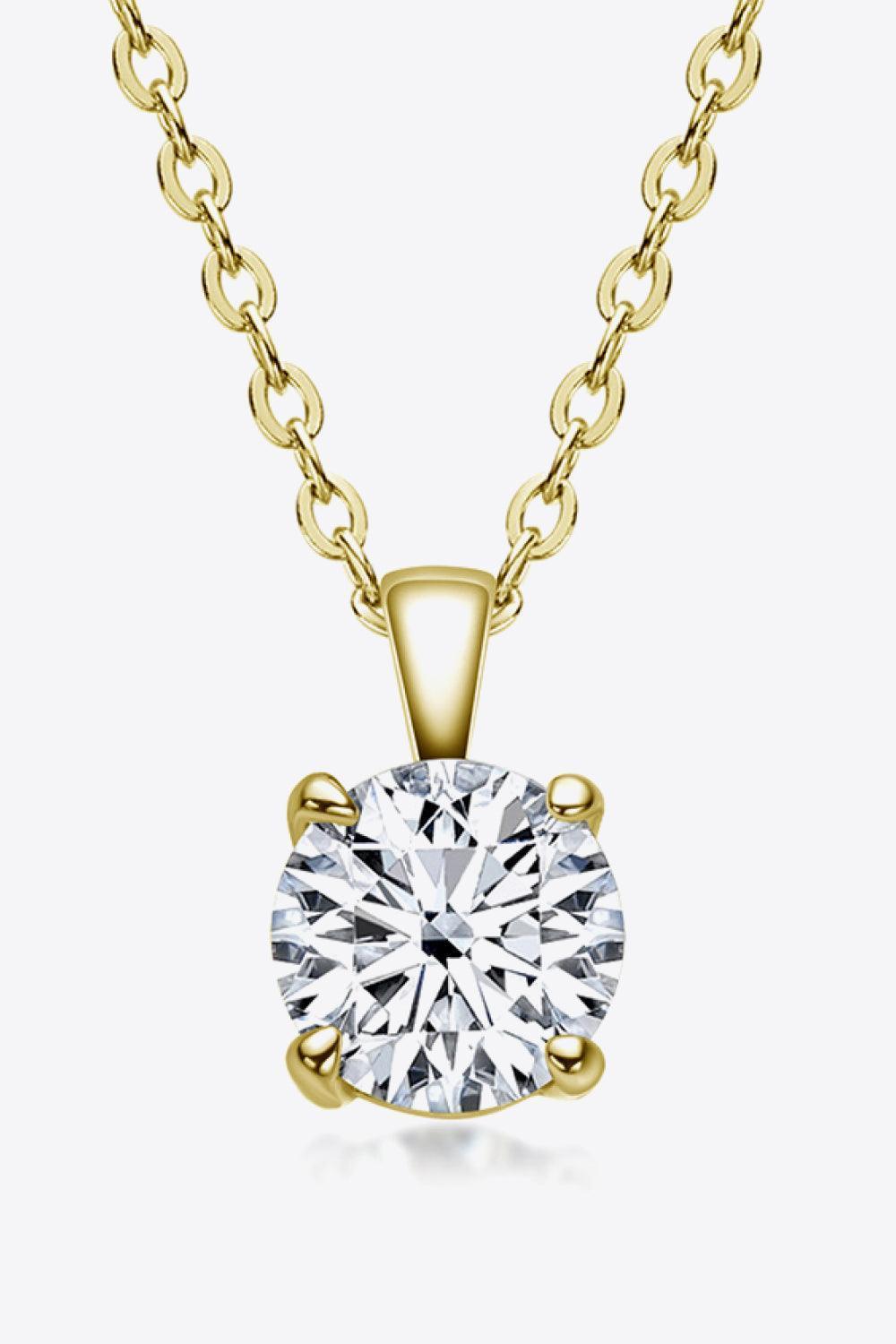 Classic 1 Carat Moissanite Gold / Platinum-Plated Necklace - MXSTUDIO.COM