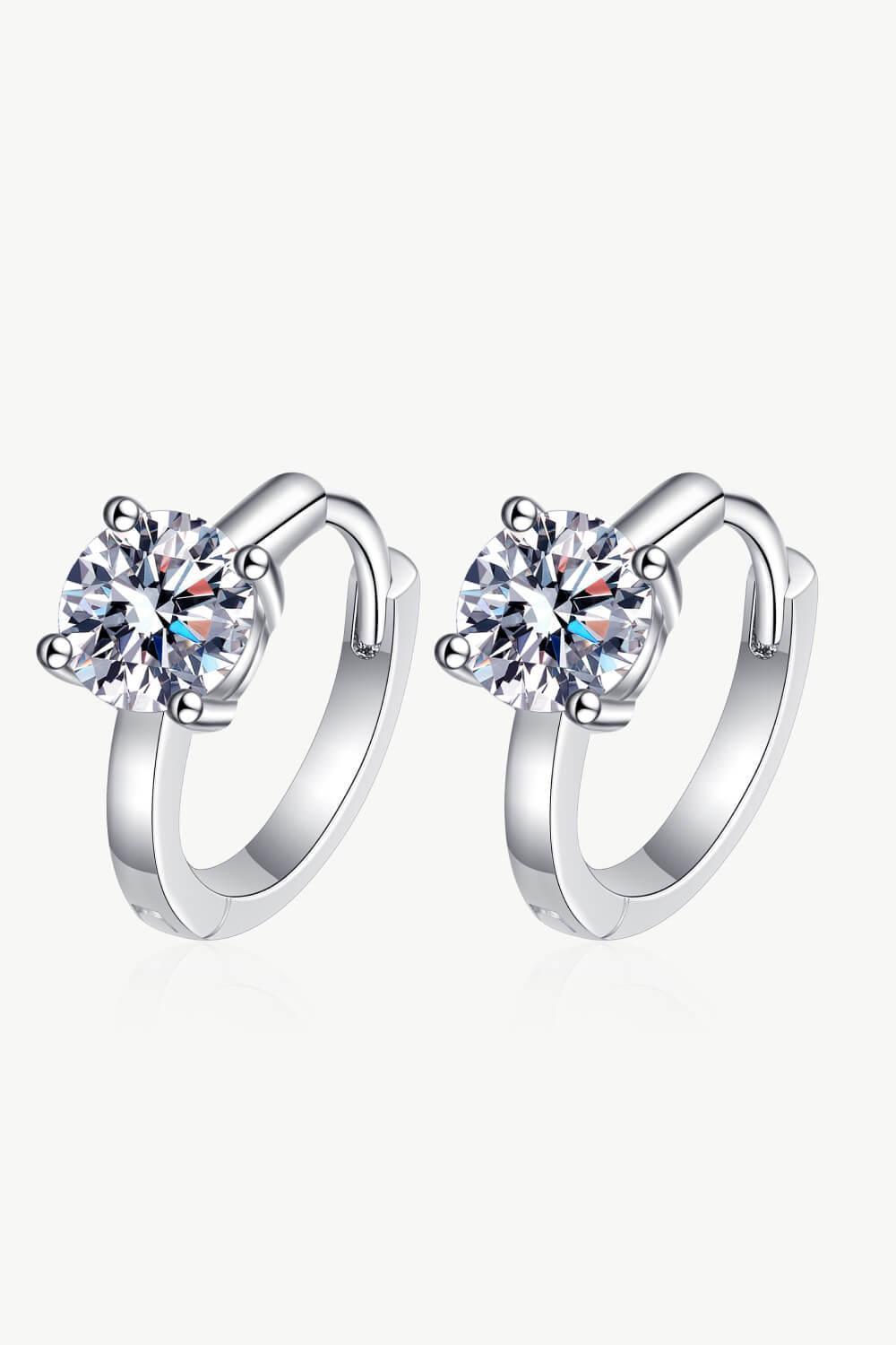 Classic 1 Carat Moissanite Huggie Earrings - MXSTUDIO.COM