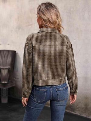 Classic Button Up Houndstooth Jacket - MXSTUDIO.COM