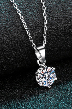 Classic Encrusted Accents Moissanite Pendant Necklace - MXSTUDIO.COM