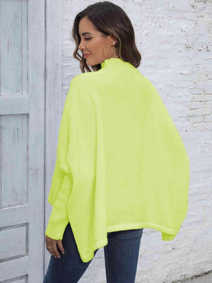 Classy Warmth Mock Neck Dolman Sleeve Sweater - MXSTUDIO.COM