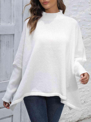 Classy Warmth Mock Neck Dolman Sleeve Sweater - MXSTUDIO.COM