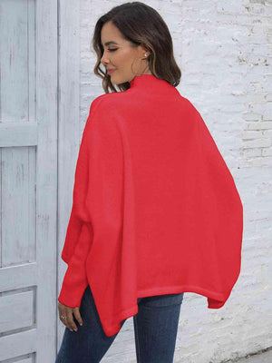 Classy Warmth Mock Neck Dolman Sleeve Sweater - MXSTUDIO.COM