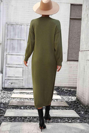 Classy Winter Long Sleeve Midi Sweater Dress - MXSTUDIO.COM