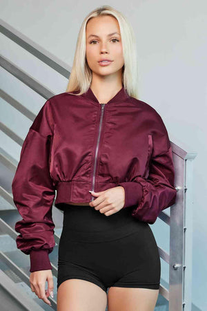 Cold Day Chic Cropped Zip Up Jacket - MXSTUDIO.COM