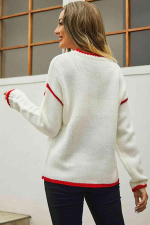 Cold Free Crew Neck Waffle-Knit Sweater - MXSTUDIO.COM